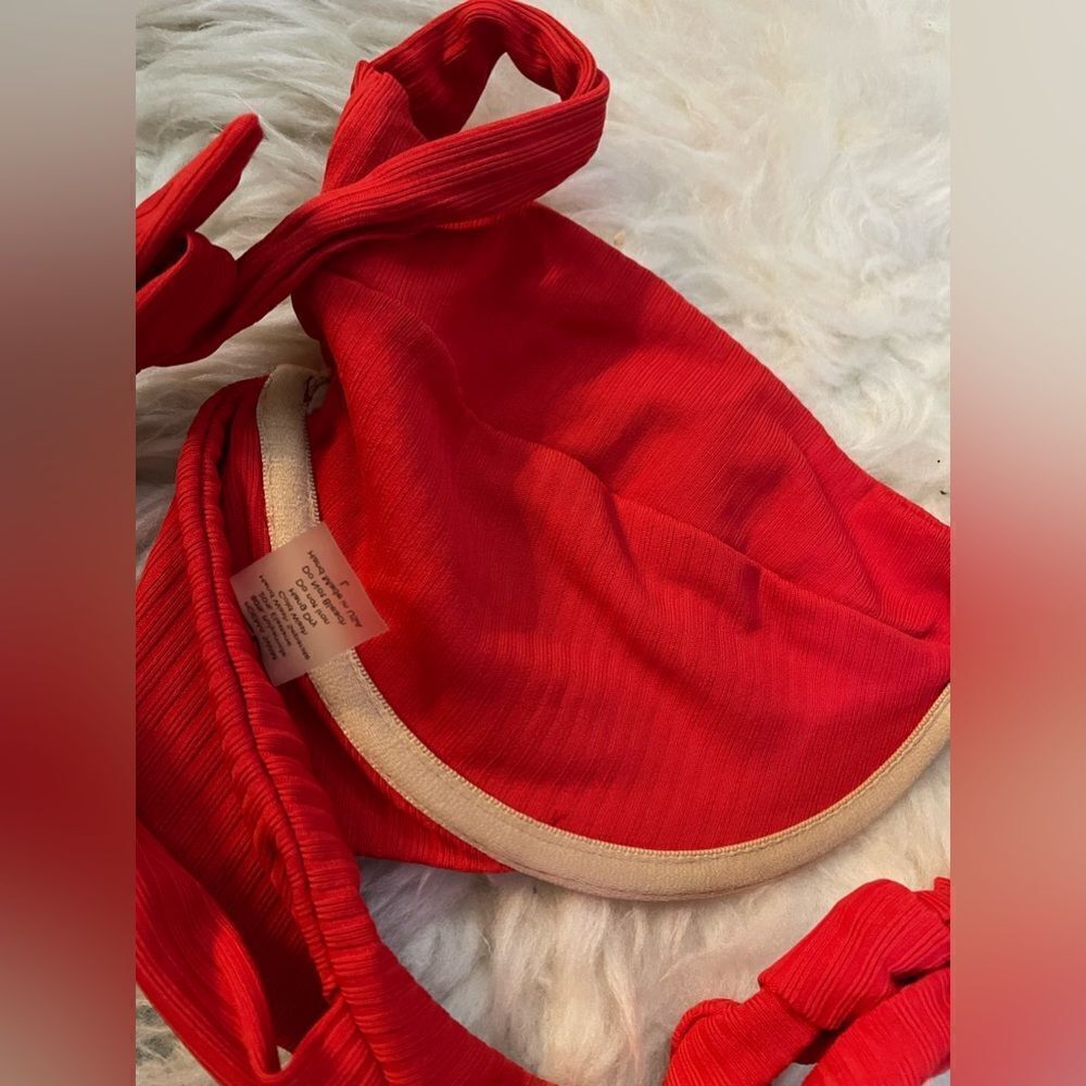 Poema Swim Red Ribbed Bikini Set L/S - Picture 5 of 7